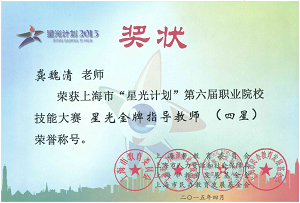 龚魏清星光金牌教练证书